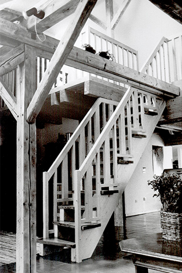 Raumtreppe in Buche und Fichte